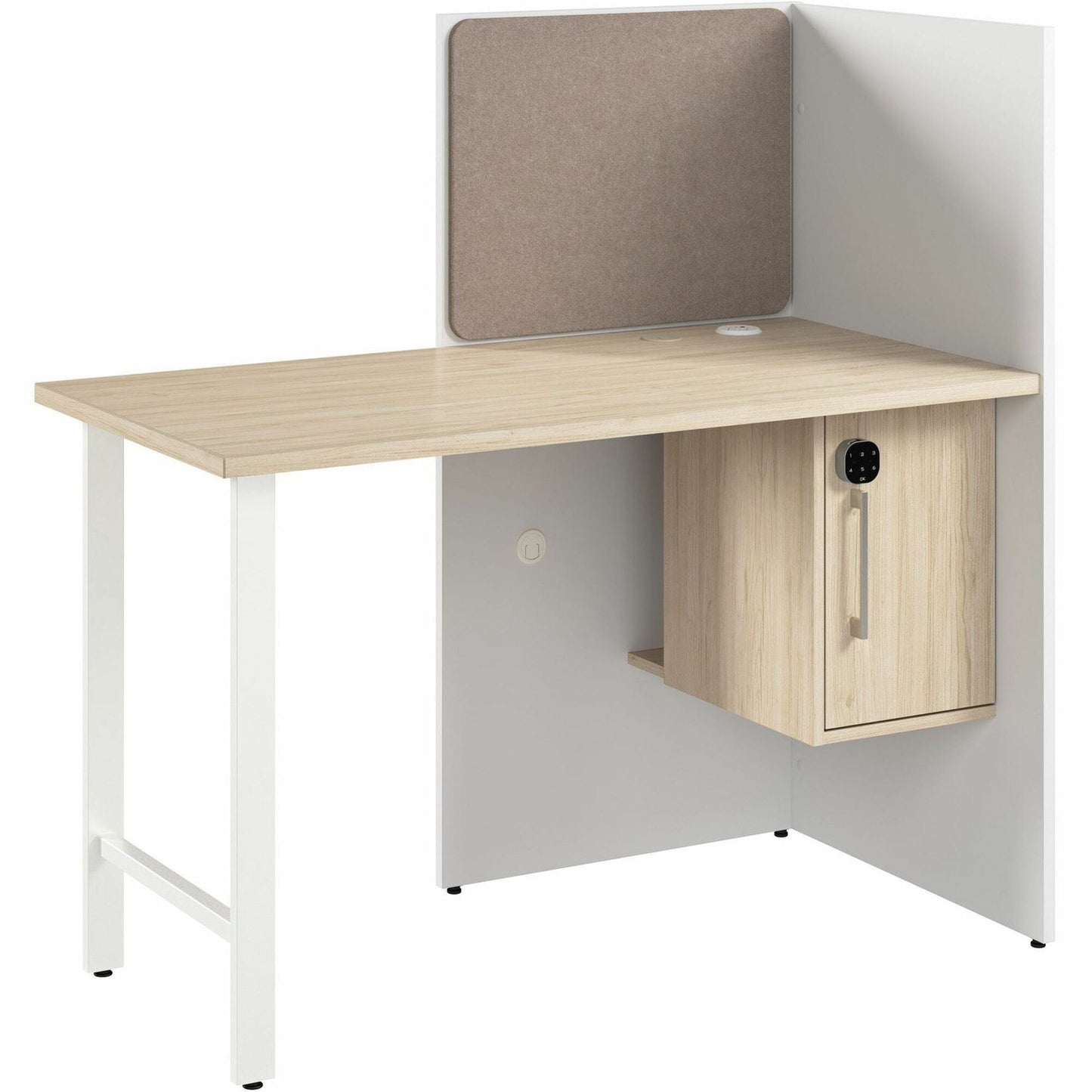 Bush Furniture 47"W x 24"D x 48H Small Cubicle Desk with Storage (HUCB248X) - SchoolOutlet