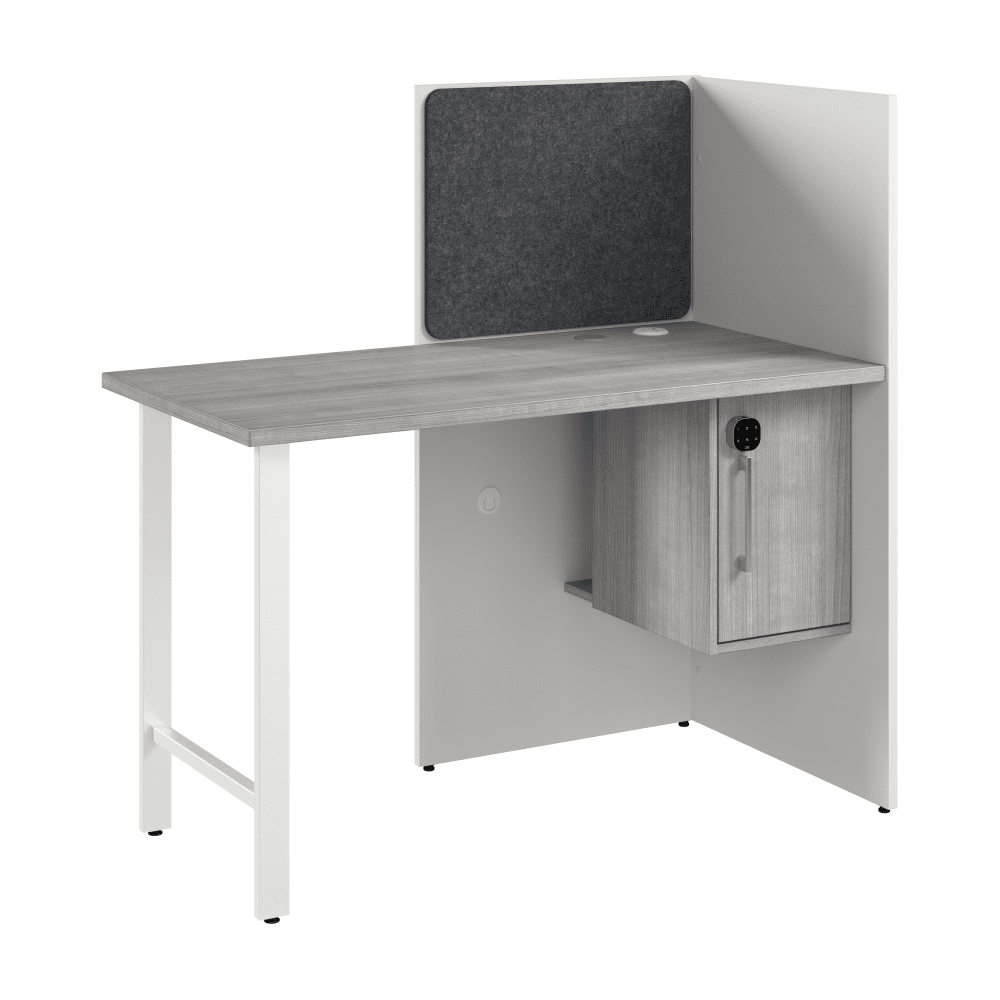Bush Furniture 47"W x 24"D x 48H Small Cubicle Desk with Storage (HUCB248X) - SchoolOutlet
