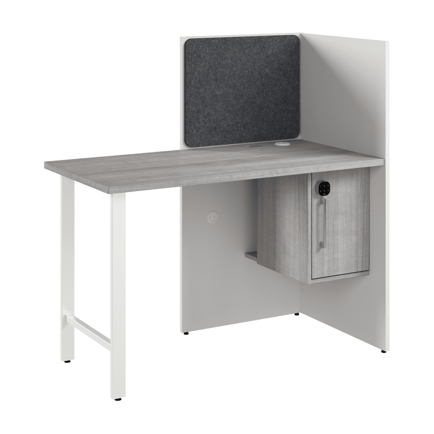 Bush Furniture 47"W x 24"D x 48H Small Cubicle Desk with Storage (HUCB248X) - SchoolOutlet