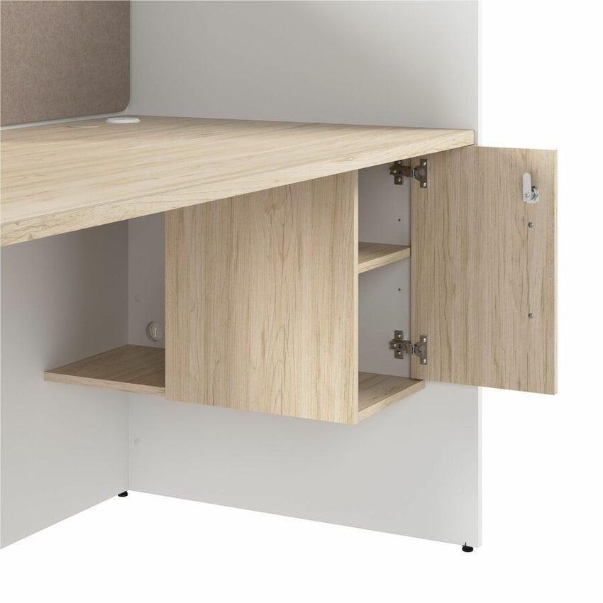 Bush Furniture 59"W x 30"D x 48H Cubicle Desk with Storage (HUCB260X) - SchoolOutlet