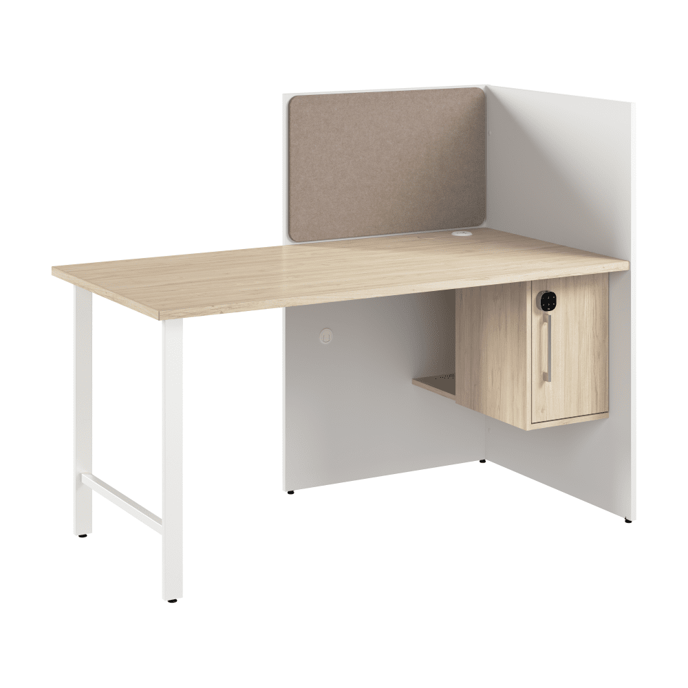 Bush Furniture 59"W x 30"D x 48H Cubicle Desk with Storage (HUCB260X) - SchoolOutlet