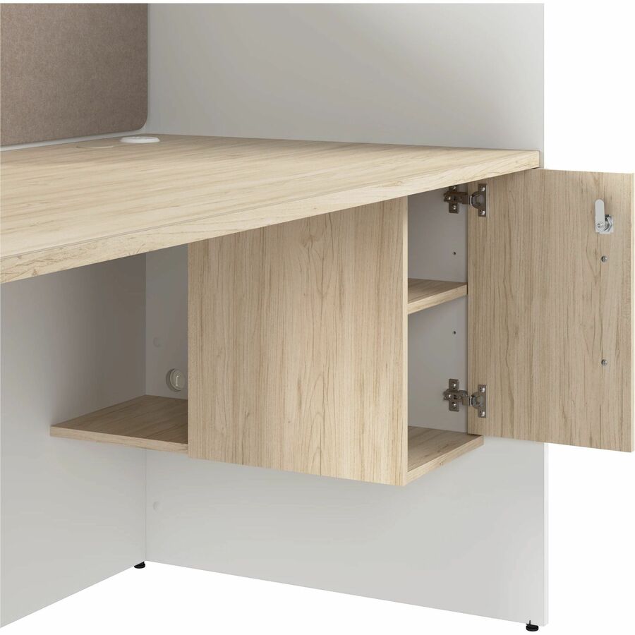 Bush Furniture 59"W x 30"D x 48H Cubicle Desk with Storage (HUCB260X) - SchoolOutlet