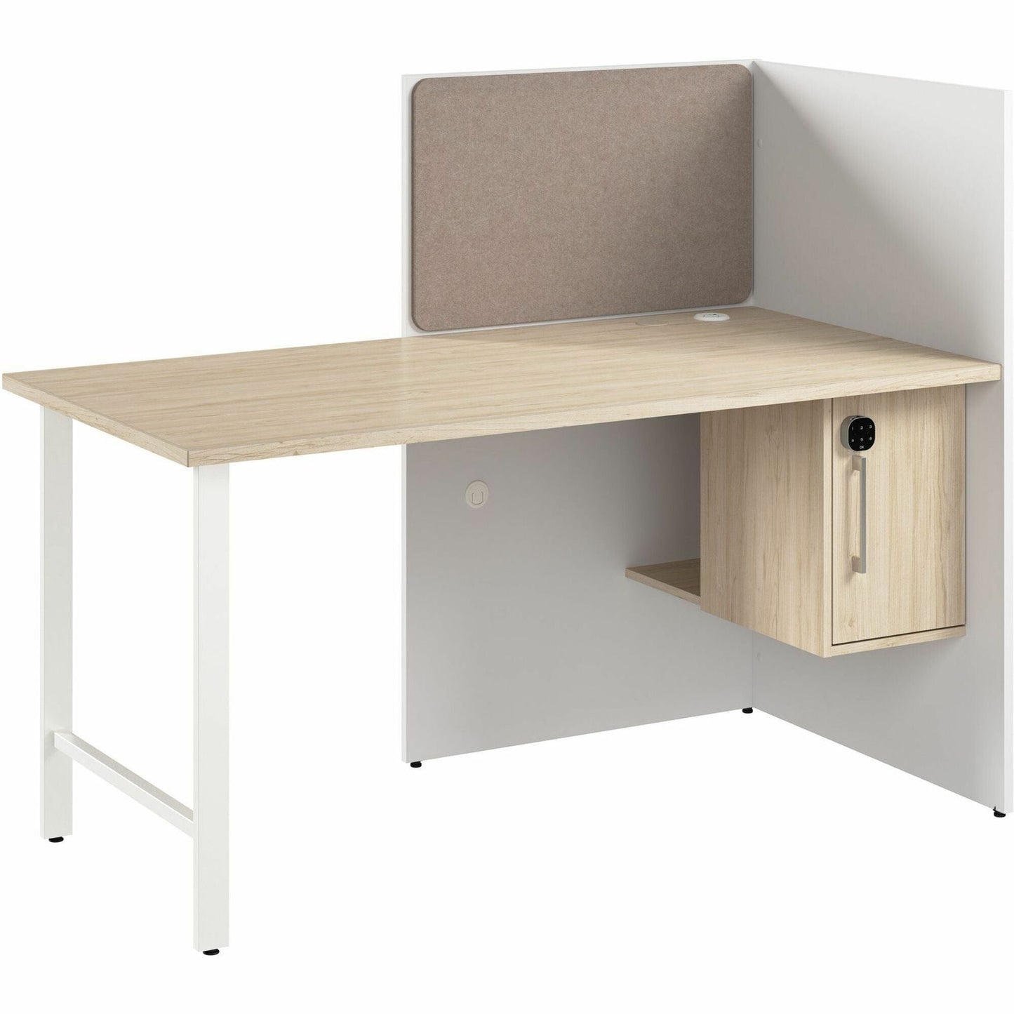 Bush Furniture 59"W x 30"D x 48H Cubicle Desk with Storage (HUCB260X) - SchoolOutlet