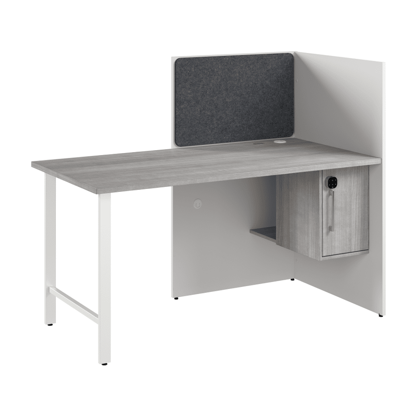 Bush Furniture 59"W x 30"D x 48H Cubicle Desk with Storage (HUCB260X) - SchoolOutlet
