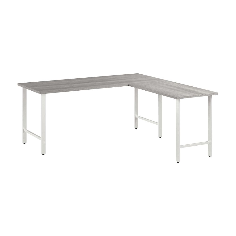 Bush Furniture 72W L - Shaped Office Desk with Metal Legs (HUS001X) - SchoolOutlet