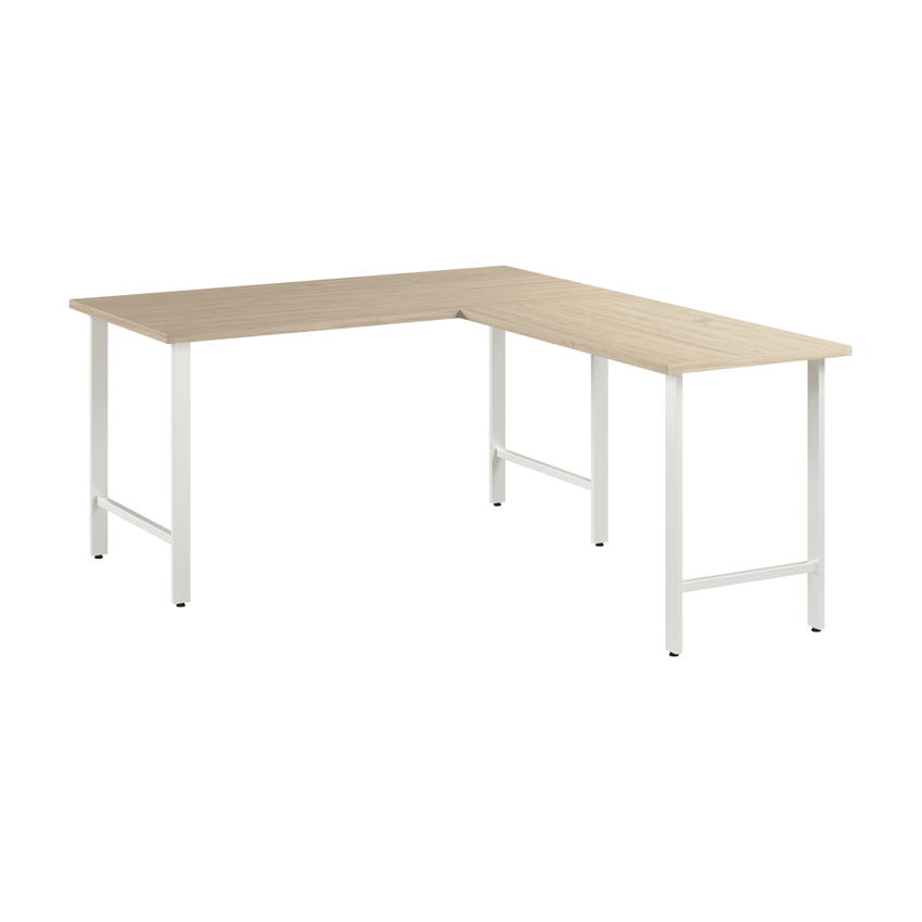 Bush Furniture 60W L - Shaped Office Desk with Metal Legs (HUS003X) - SchoolOutlet