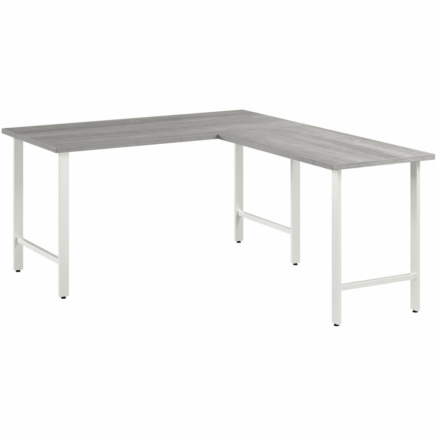 Bush Furniture 60W L - Shaped Office Desk with Metal Legs (HUS003X) - SchoolOutlet