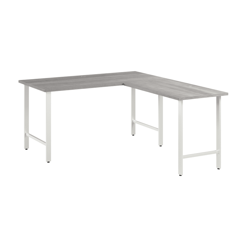 Bush Furniture 60W L - Shaped Office Desk with Metal Legs (HUS003X) - SchoolOutlet