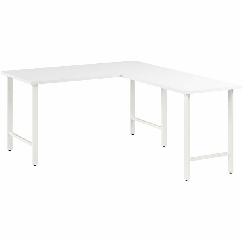 Bush Furniture 60W L - Shaped Office Desk with Metal Legs (HUS003X) - SchoolOutlet