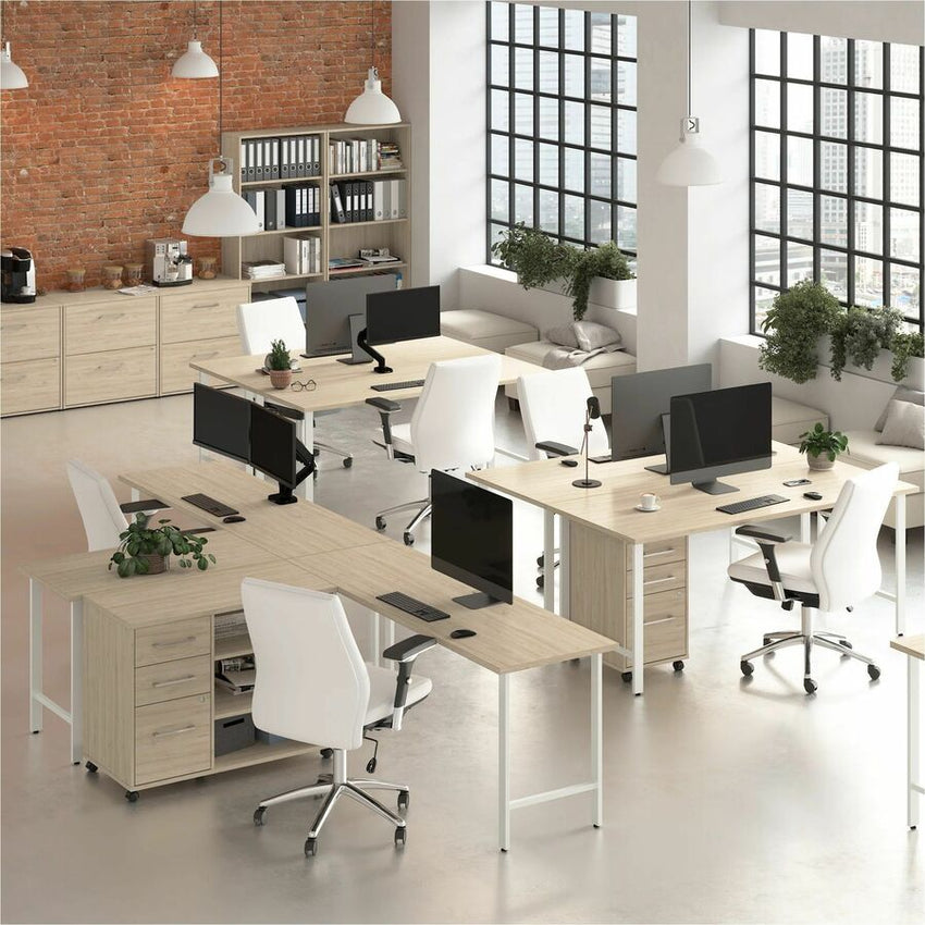 Bush Furniture 60W L - Shaped Office Desk with Metal Legs (HUS003X) - SchoolOutlet