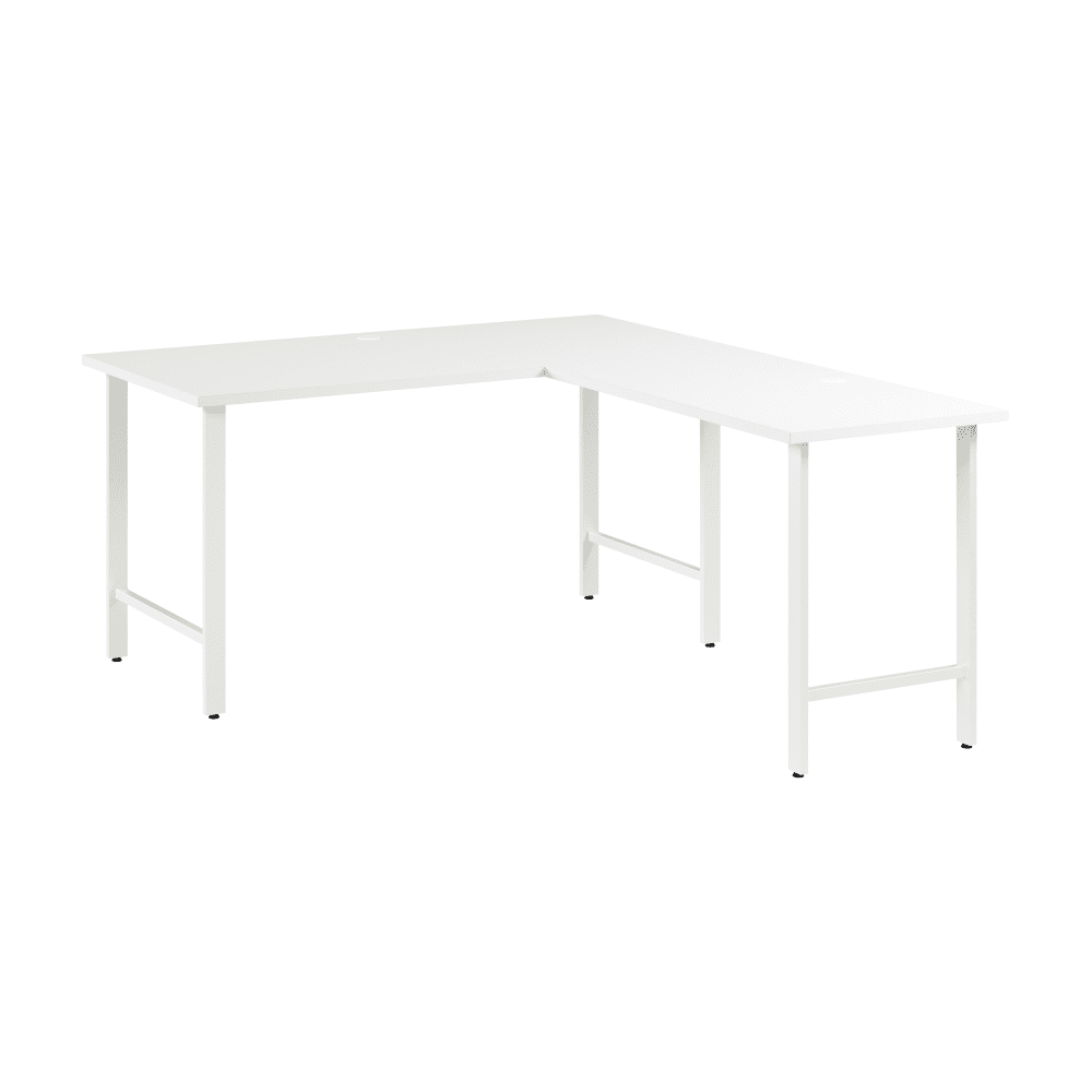 Bush Furniture 60W L - Shaped Office Desk with Metal Legs (HUS003X) - SchoolOutlet