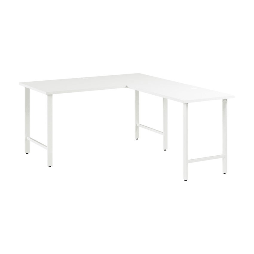 Bush Furniture 60W L - Shaped Office Desk with Metal Legs (HUS003X) - SchoolOutlet