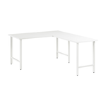 Bush Furniture 60W L - Shaped Office Desk with Metal Legs (HUS003X) - SchoolOutlet