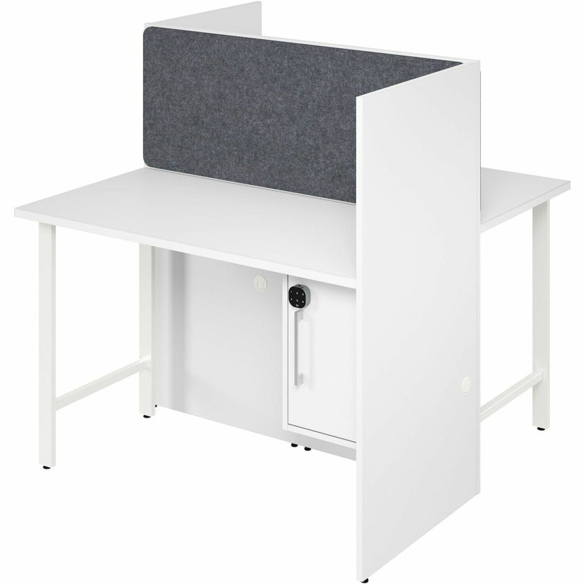 Bush Furniture 47"Wide Office Workstation with Storage Cabinets (HUS020X) - SchoolOutlet