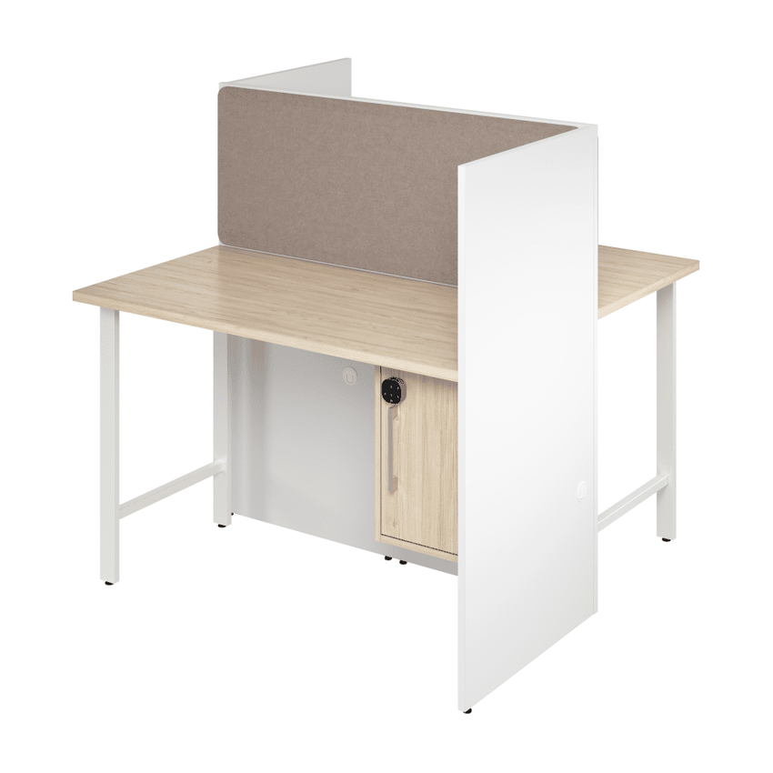 Bush Furniture 47"Wide Office Workstation with Storage Cabinets (HUS020X) - SchoolOutlet