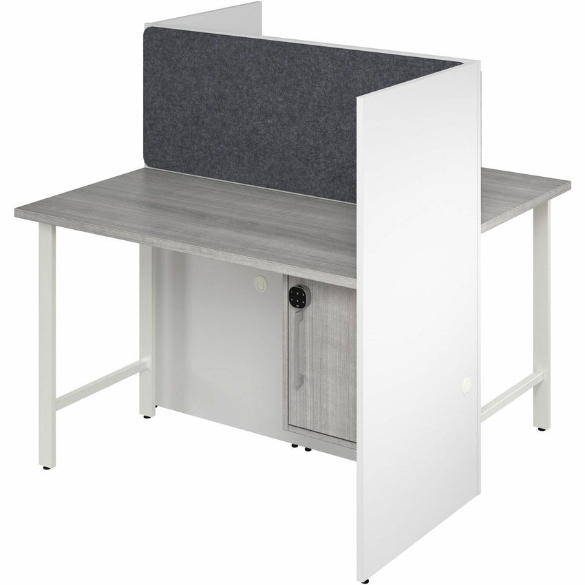 Bush Furniture 47"Wide Office Workstation with Storage Cabinets (HUS020X) - SchoolOutlet