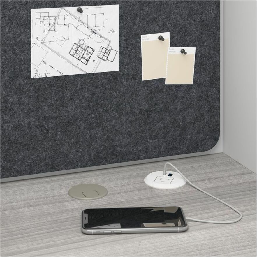Bush Furniture 47"Wide Office Workstation with Storage Cabinets (HUS020X) - SchoolOutlet