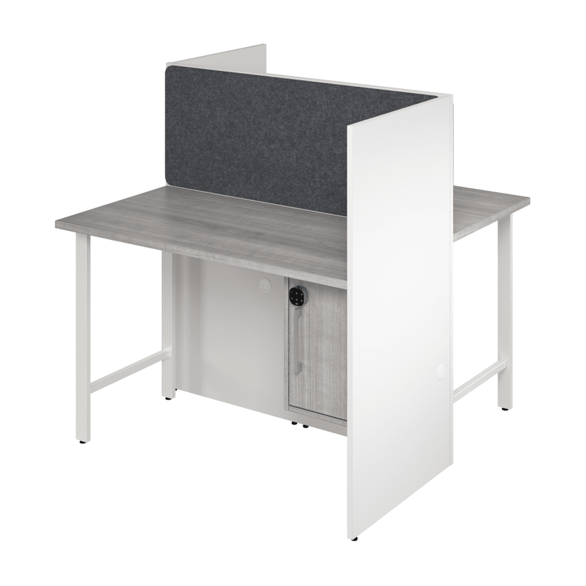 Bush Furniture 47"Wide Office Workstation with Storage Cabinets (HUS020X) - SchoolOutlet
