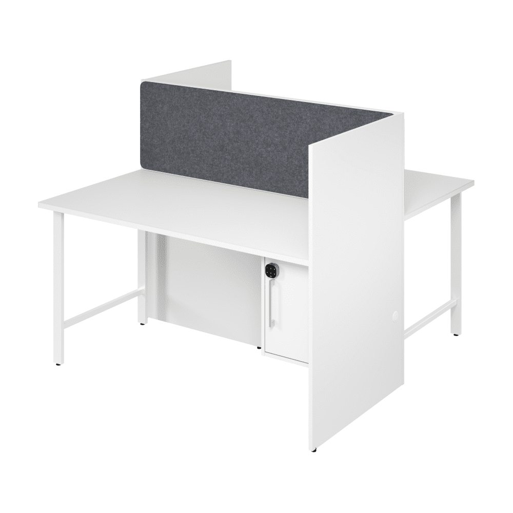 Bush Furniture 59"x 30"x 48"2 - Person Cubicle Desk with Storage (HUS023X) - SchoolOutlet