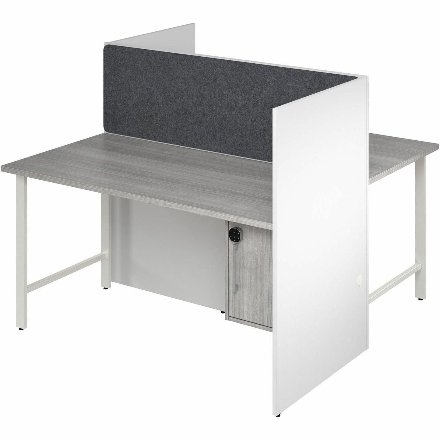 Bush Furniture 59"x 30"x 48"2 - Person Cubicle Desk with Storage (HUS023X) - SchoolOutlet