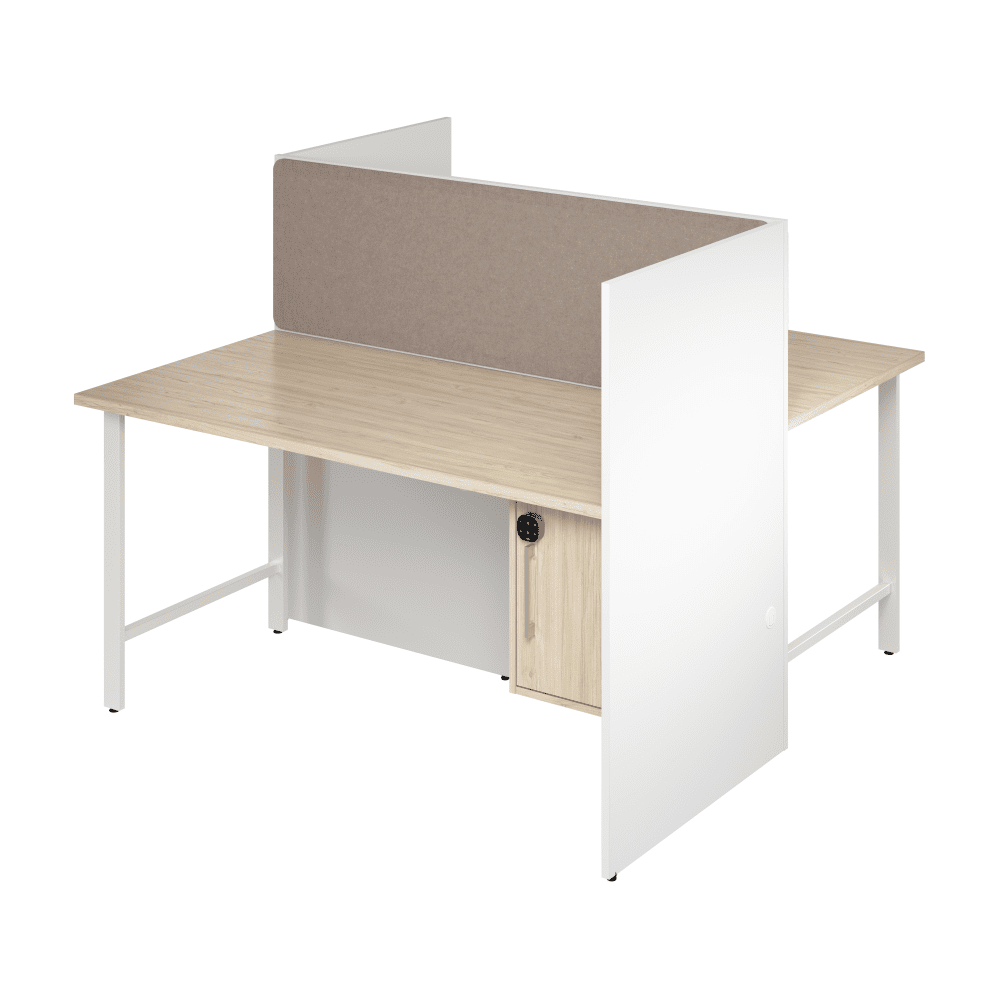 Bush Furniture 59"x 30"x 48"2 - Person Cubicle Desk with Storage (HUS023X) - SchoolOutlet