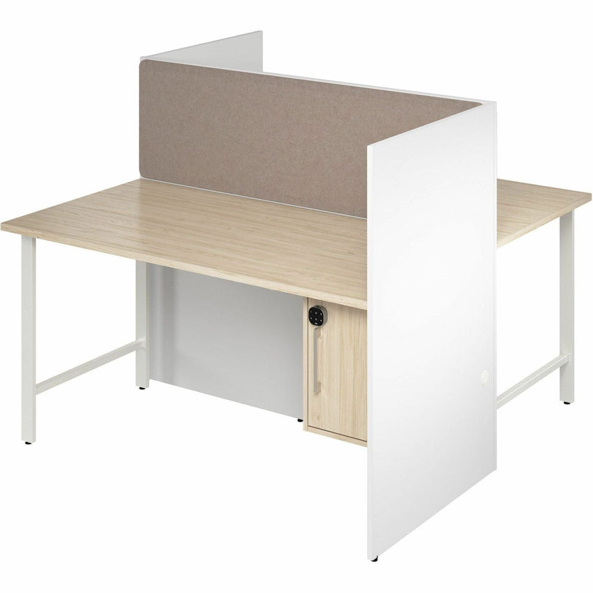 Bush Furniture 59"x 30"x 48"2 - Person Cubicle Desk with Storage (HUS023X) - SchoolOutlet
