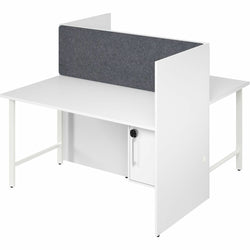 Bush Furniture 59"x 30"x 48"2-Person Cubicle Desk with Storage (HUS023X)