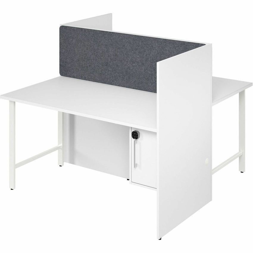 Bush Furniture 59"x 30"x 48"2 - Person Cubicle Desk with Storage (HUS023X) - SchoolOutlet