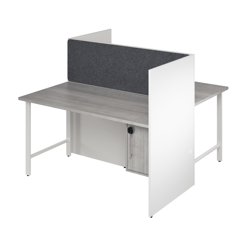 Bush Furniture 59"x 30"x 48"2 - Person Cubicle Desk with Storage (HUS023X) - SchoolOutlet