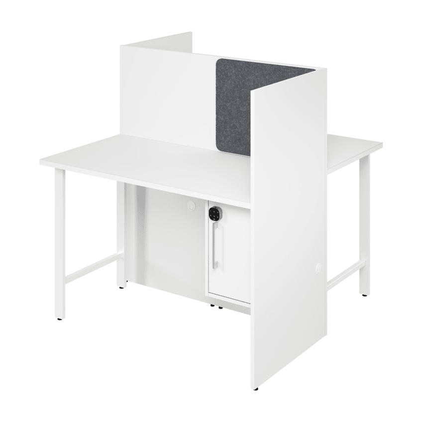 Bush Furniture 47"x 24"x 48"2 - Person Cubicle Desk with Storage (HUS031X) - SchoolOutlet