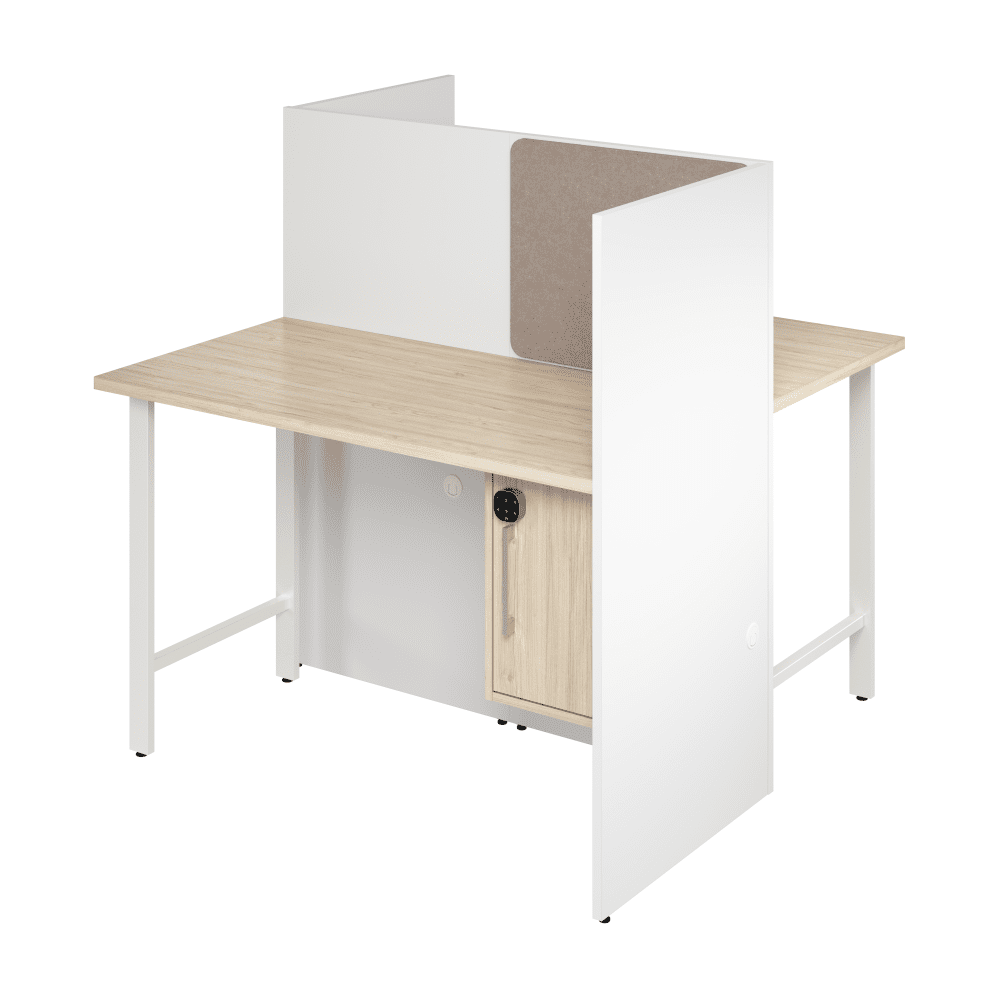 Bush Furniture 47"x 24"x 48"2 - Person Cubicle Desk with Storage (HUS031X) - SchoolOutlet