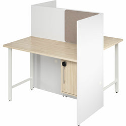 Bush Furniture 47"x 24"x 48"2-Person Cubicle Desk with Storage (HUS031X)