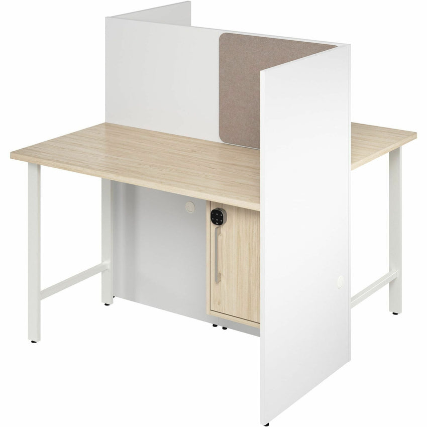 Bush Furniture 47"x 24"x 48"2 - Person Cubicle Desk with Storage (HUS031X) - SchoolOutlet