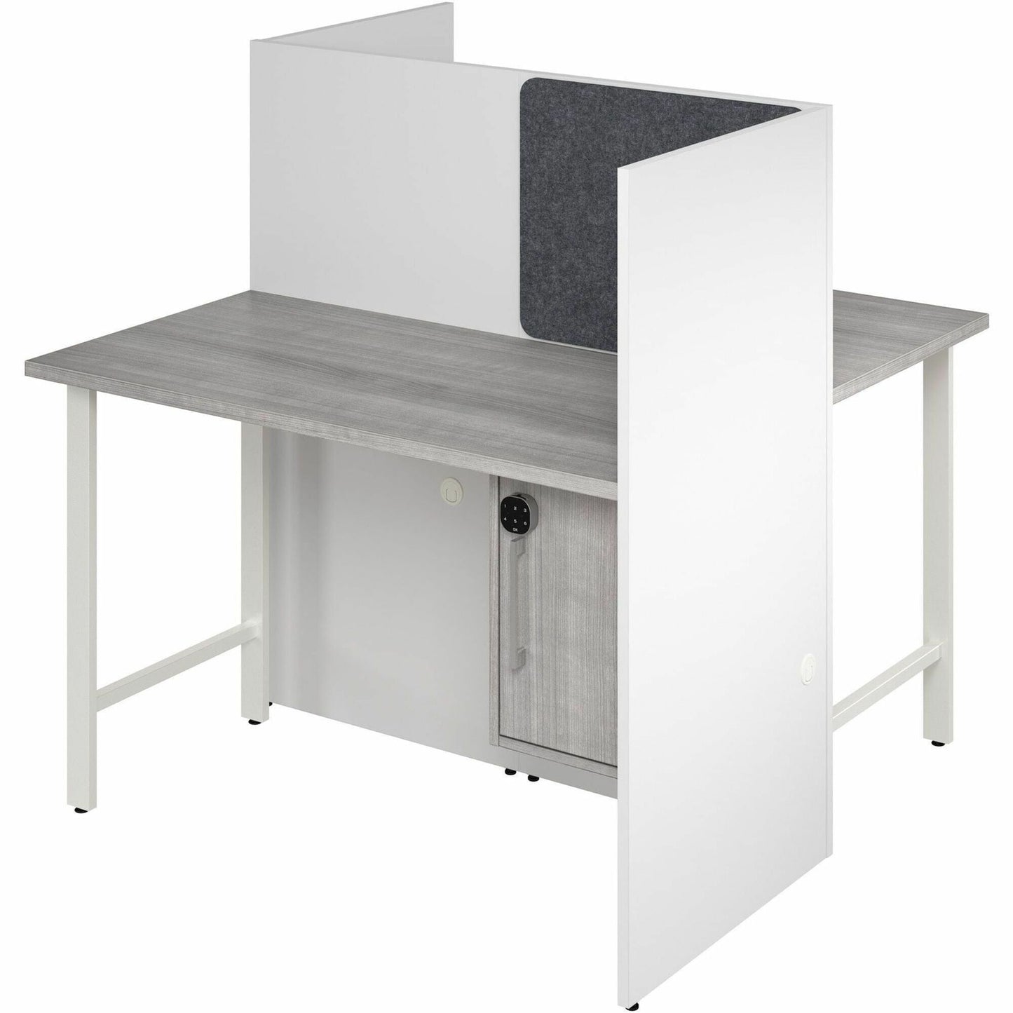 Bush Furniture 47"x 24"x 48"2 - Person Cubicle Desk with Storage (HUS031X) - SchoolOutlet