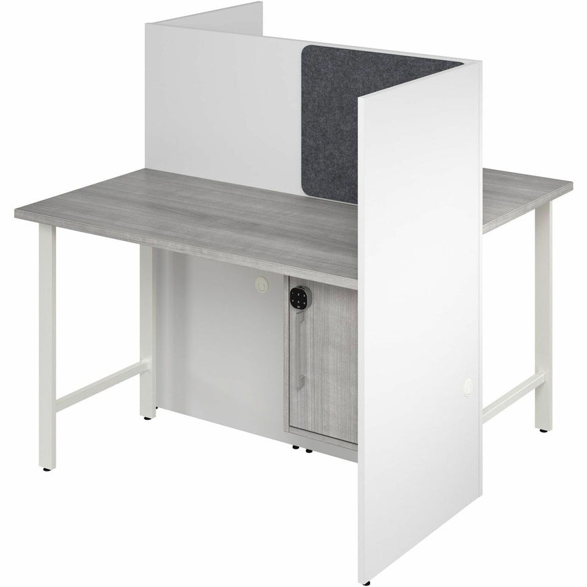 Bush Furniture 47"x 24"x 48"2 - Person Cubicle Desk with Storage (HUS031X) - SchoolOutlet