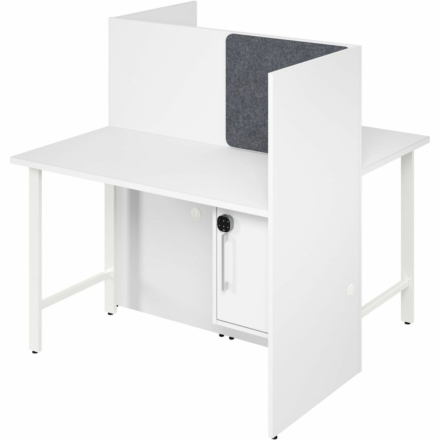Bush Furniture 47"x 24"x 48"2 - Person Cubicle Desk with Storage (HUS031X) - SchoolOutlet