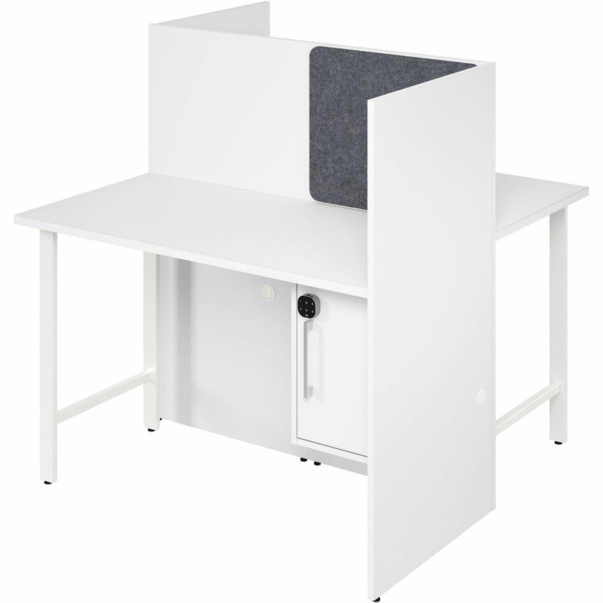 Bush Furniture 47"x 24"x 48"2 - Person Cubicle Desk with Storage (HUS031X) - SchoolOutlet