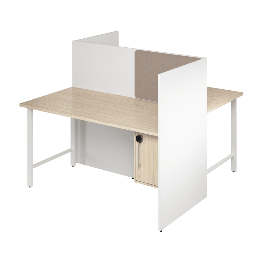 Bush Furniture 59"x 30"x 48"2 - Person Cubicle Desk (HUS032X) - SchoolOutlet