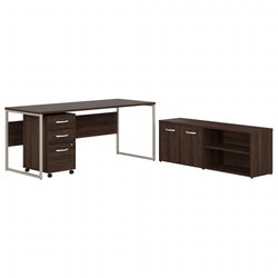 Bush Furniture 71"x 29"Computer Desk with File Cabinet & Storage Cabinet (HYB014X)