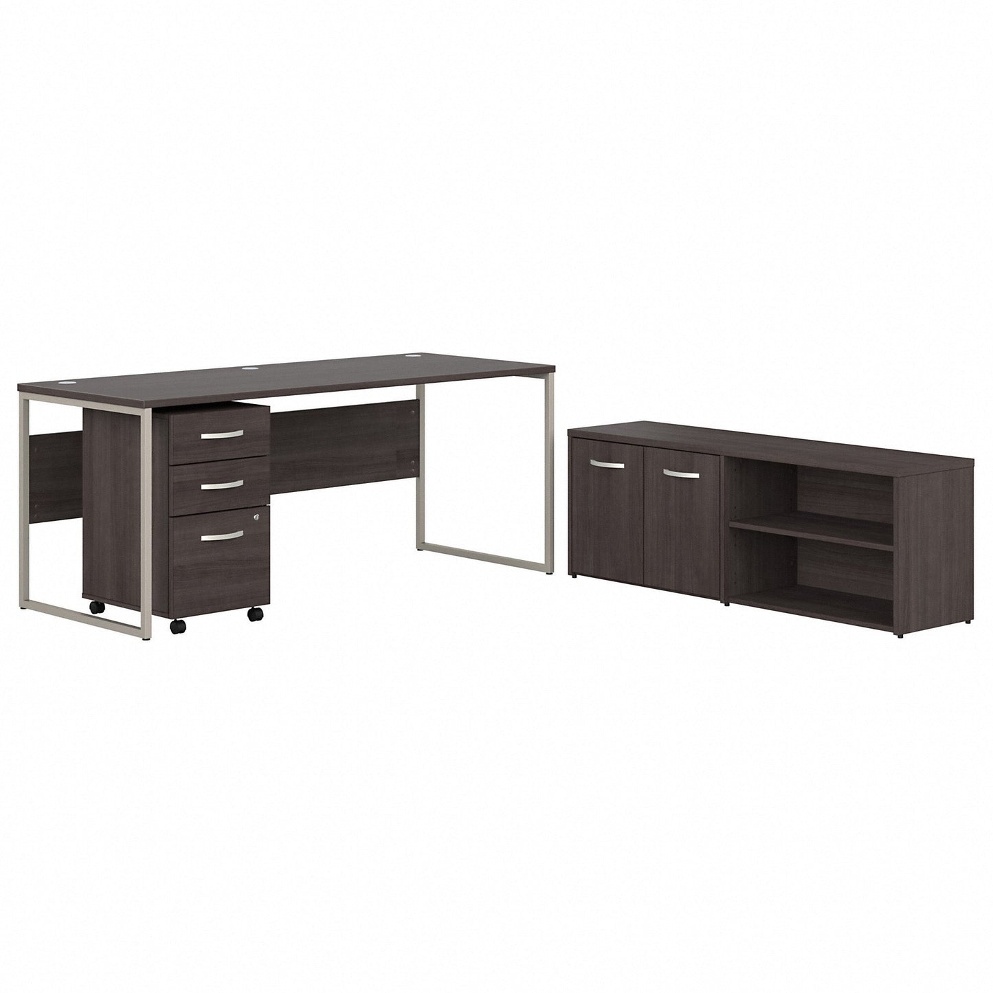 Bush Furniture 71"x 29"Computer Desk with File Cabinet & Storage Cabinet (HYB014X) - SchoolOutlet