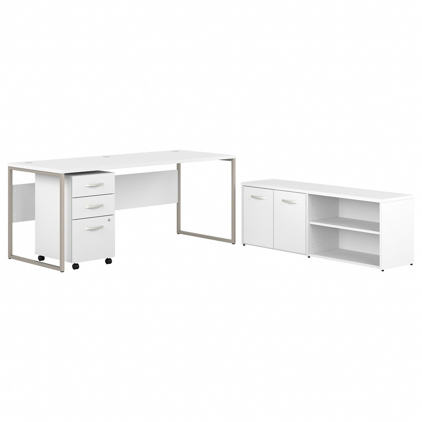 Bush Furniture 71"x 29"Computer Desk with File Cabinet & Storage Cabinet (HYB014X) - SchoolOutlet