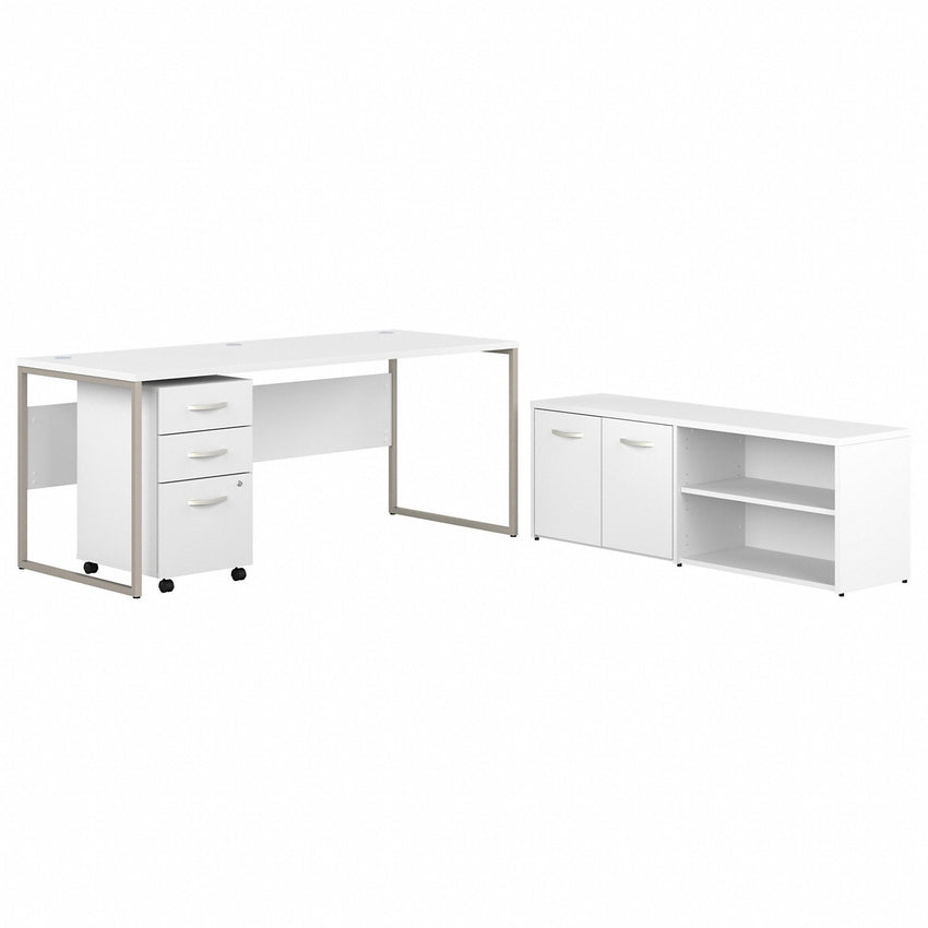 Bush Furniture 71"x 29"Computer Desk with File Cabinet & Storage Cabinet (HYB014X) - SchoolOutlet