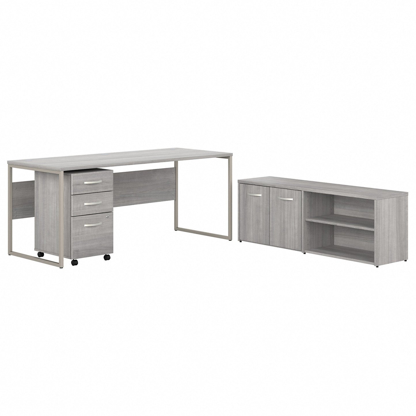 Bush Furniture 71"x 29"Computer Desk with File Cabinet & Storage Cabinet (HYB014X) - SchoolOutlet