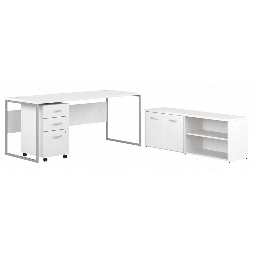 Bush Furniture 71"x 29"Computer Desk with File Cabinet & Storage Cabinet (HYB014X) - SchoolOutlet
