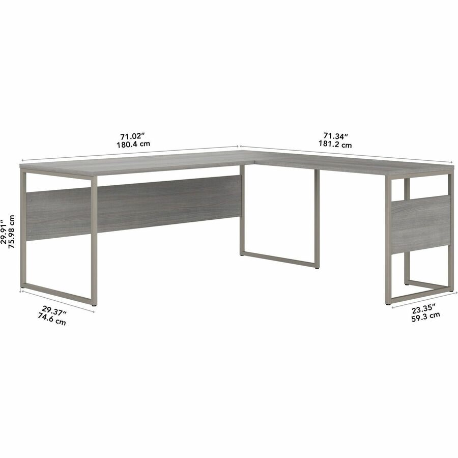 Bush Furniture 71"x 71"L - Shaped Computer Desk with Metal Legs (HYB026X) - SchoolOutlet