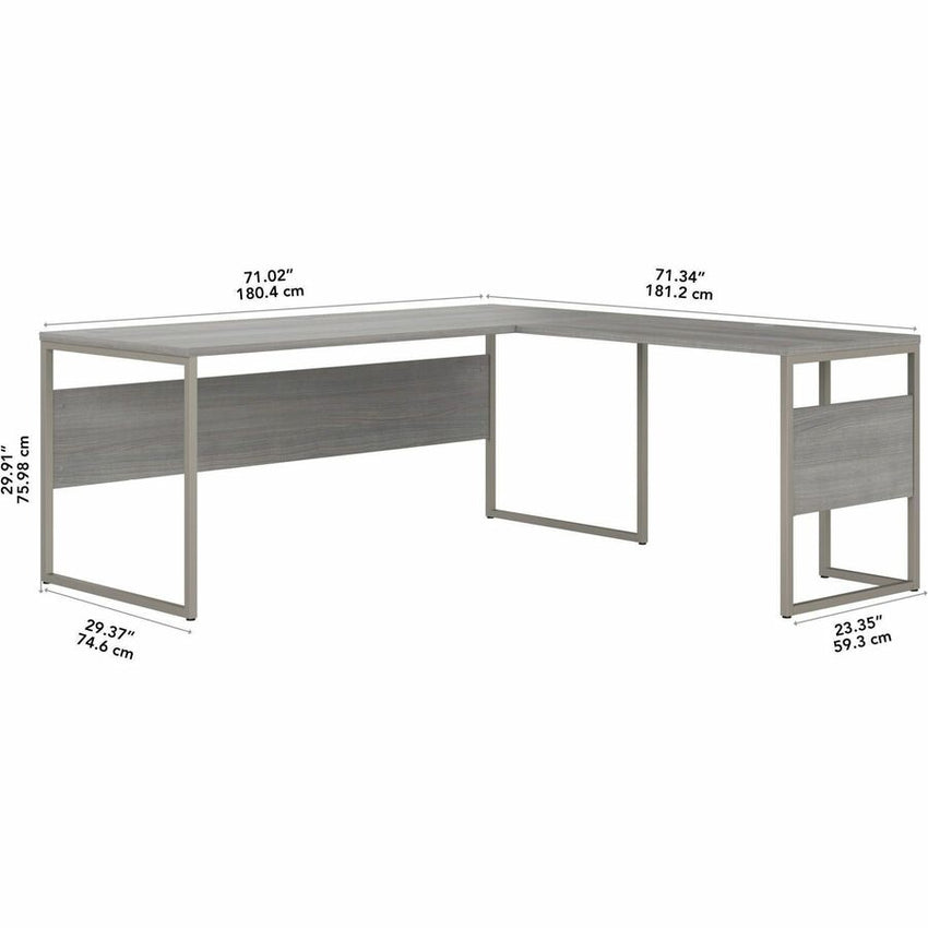 Bush Furniture 71"x 71"L - Shaped Computer Desk with Metal Legs (HYB026X) - SchoolOutlet