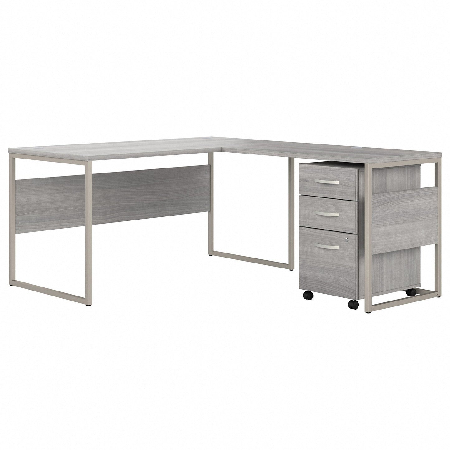 Bush Furniture 59"x 71"L - Shaped Computer Desk with Mobile File Cabinet (HYB029X) - SchoolOutlet