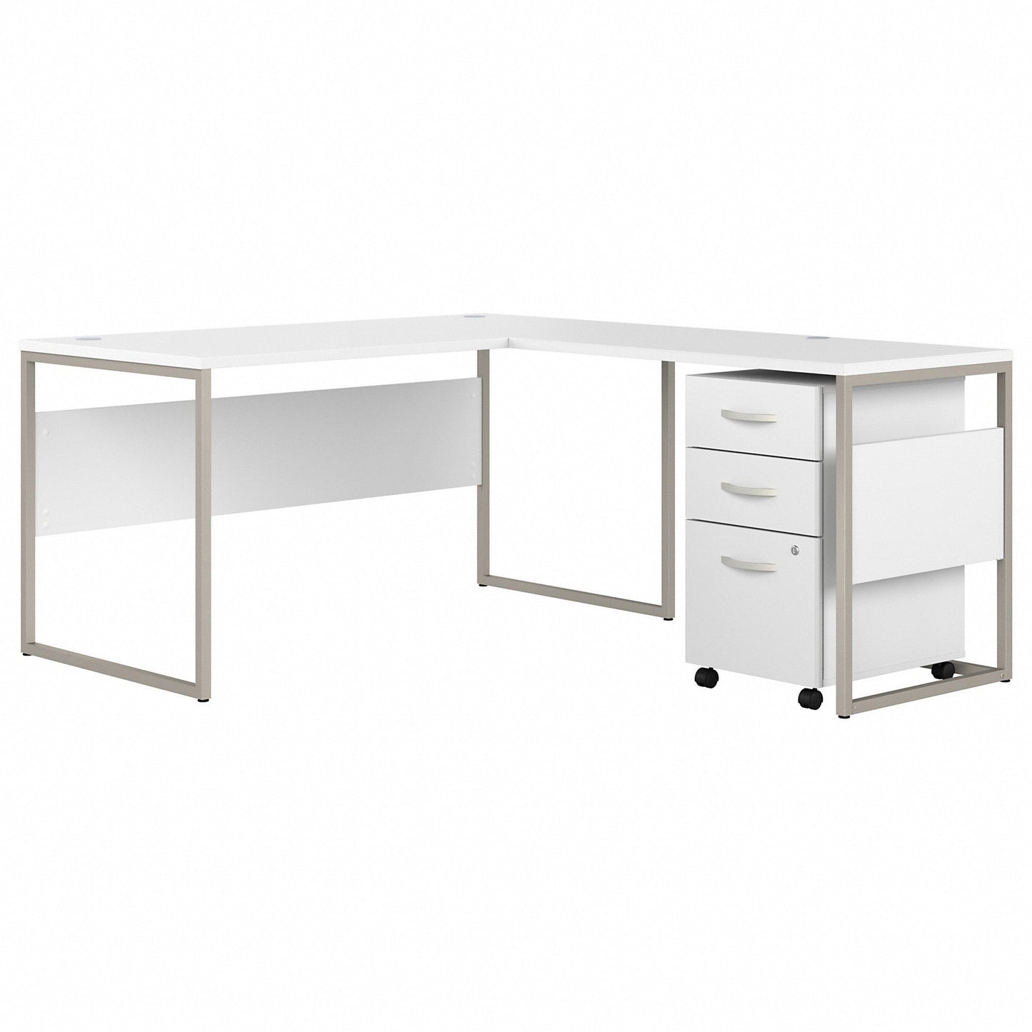 Bush Furniture 59"x 71"L - Shaped Computer Desk with Mobile File Cabinet (HYB029X) - SchoolOutlet