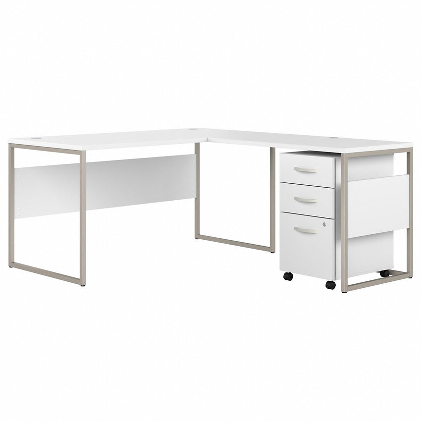 Bush Furniture 59"x 71"L - Shaped Computer Desk with Mobile File Cabinet (HYB029X) - SchoolOutlet