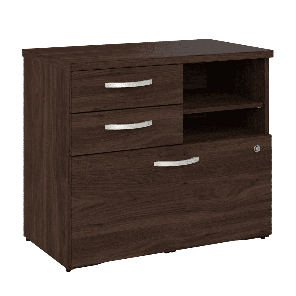 Bush Furniture 30"Office Storage Cabinet with Locking File Drawer, Box Drawers & Open Shelves (HYF130X) - SchoolOutlet